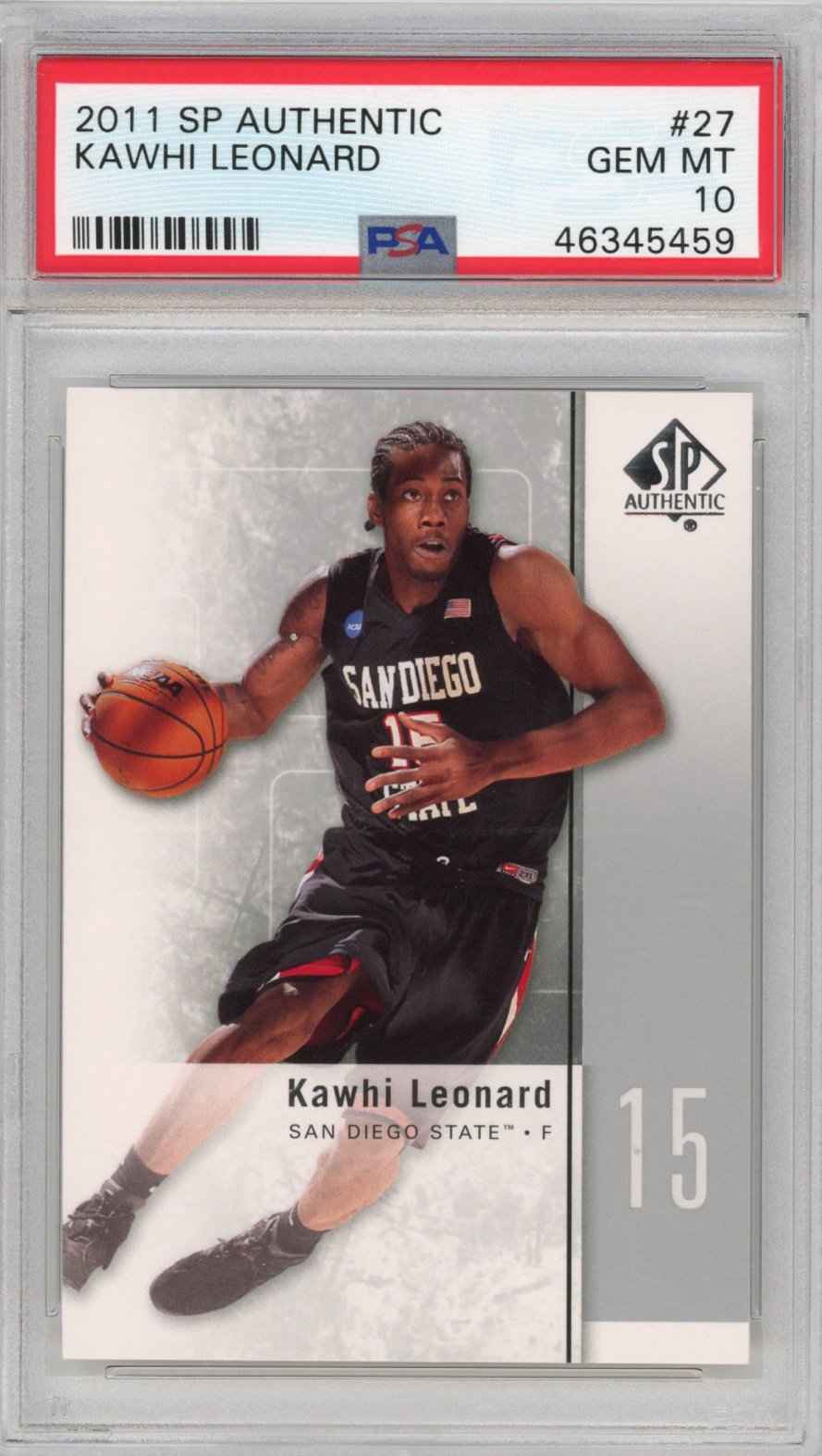Graded 2011-12 Upper Deck UD SP Authentic Kawhi Leonard #27 Rookie RC Basketball Card PSA 10 Gem Mint