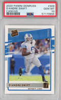 Graded 2020 Panini Donruss D'Andre Swift #309 Canvas Rookie RC Football Card PSA 10 Gem Mint