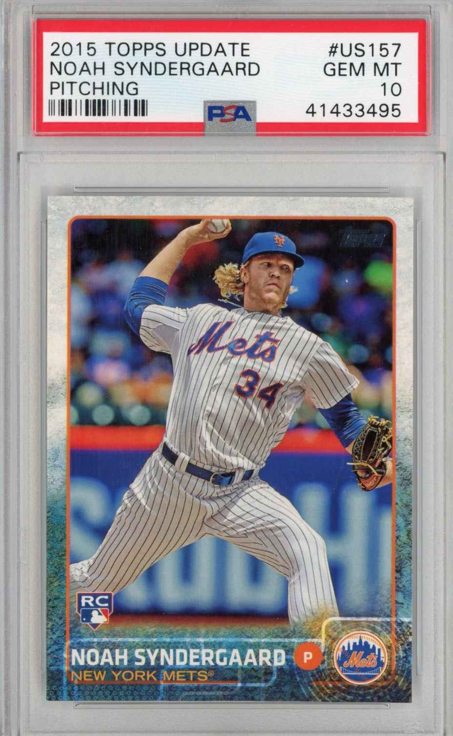 Graded 2015 Topps Update Noah Syndergaard #US157 Rookie RC Baseball Card PSA 10 Gem Mint