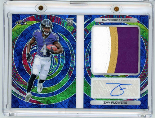 2023 Panini Spectra Rookie Optics Zay Flowers #ROZFL /15 Booklet Auto Rookie RC Football Card