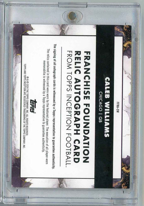 2024 Topps Inception Franchise Foundation Caleb Williams #FFRA-CW /75 Relic Auto Rookie RC Football Card
