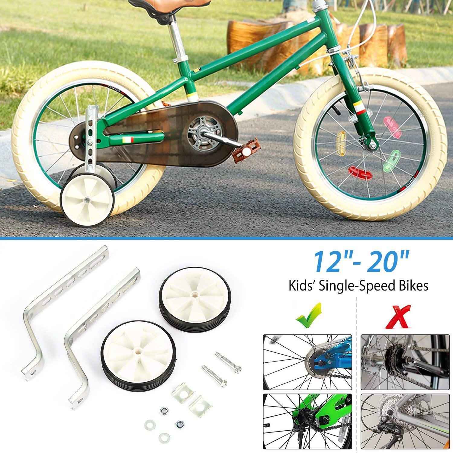 Kids Bicycle Training Wheels Adjustable for 12"-20" Bike