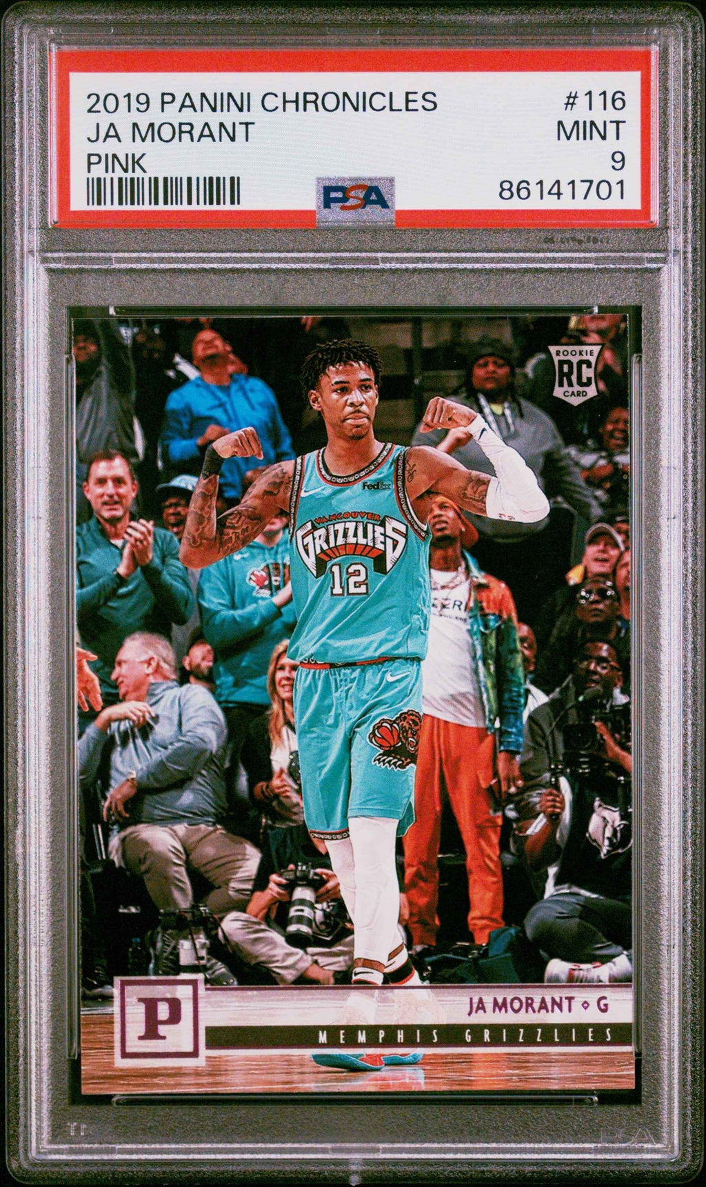 Graded 2019 Panini Chronicles Ja Morant #116 Pink Rookie RC Basketball Card PSA 9 Mint