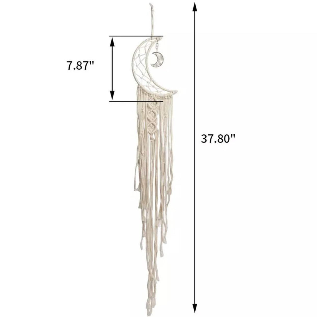 Macrame Woven Wall Hanging Boho Tapestry Moon Star Dreamcatcher Home Decor