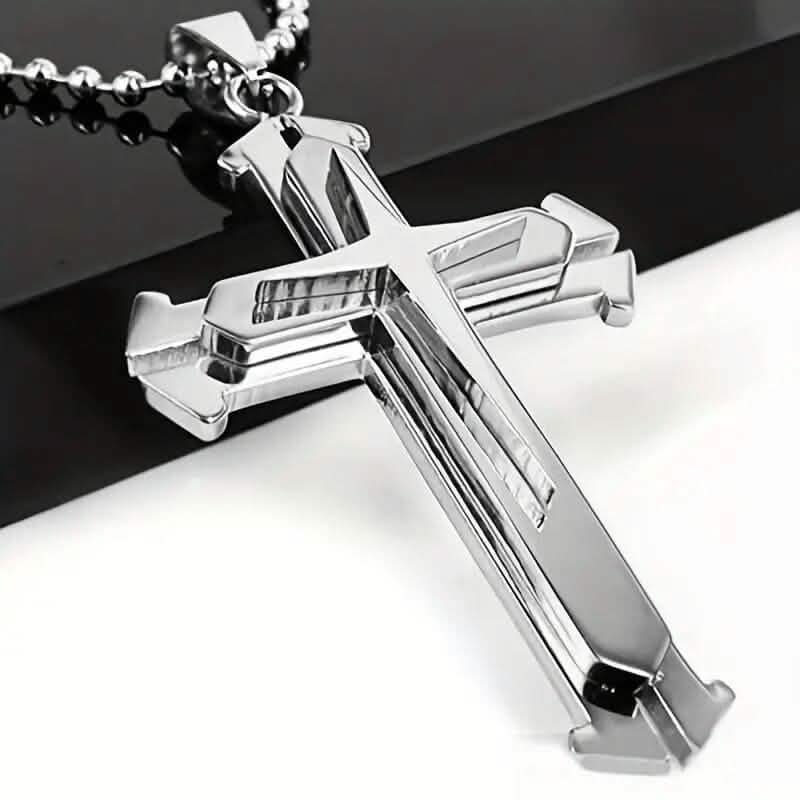 Men's Fashion Cross Dominance Guardian Multi Layer Necklace
