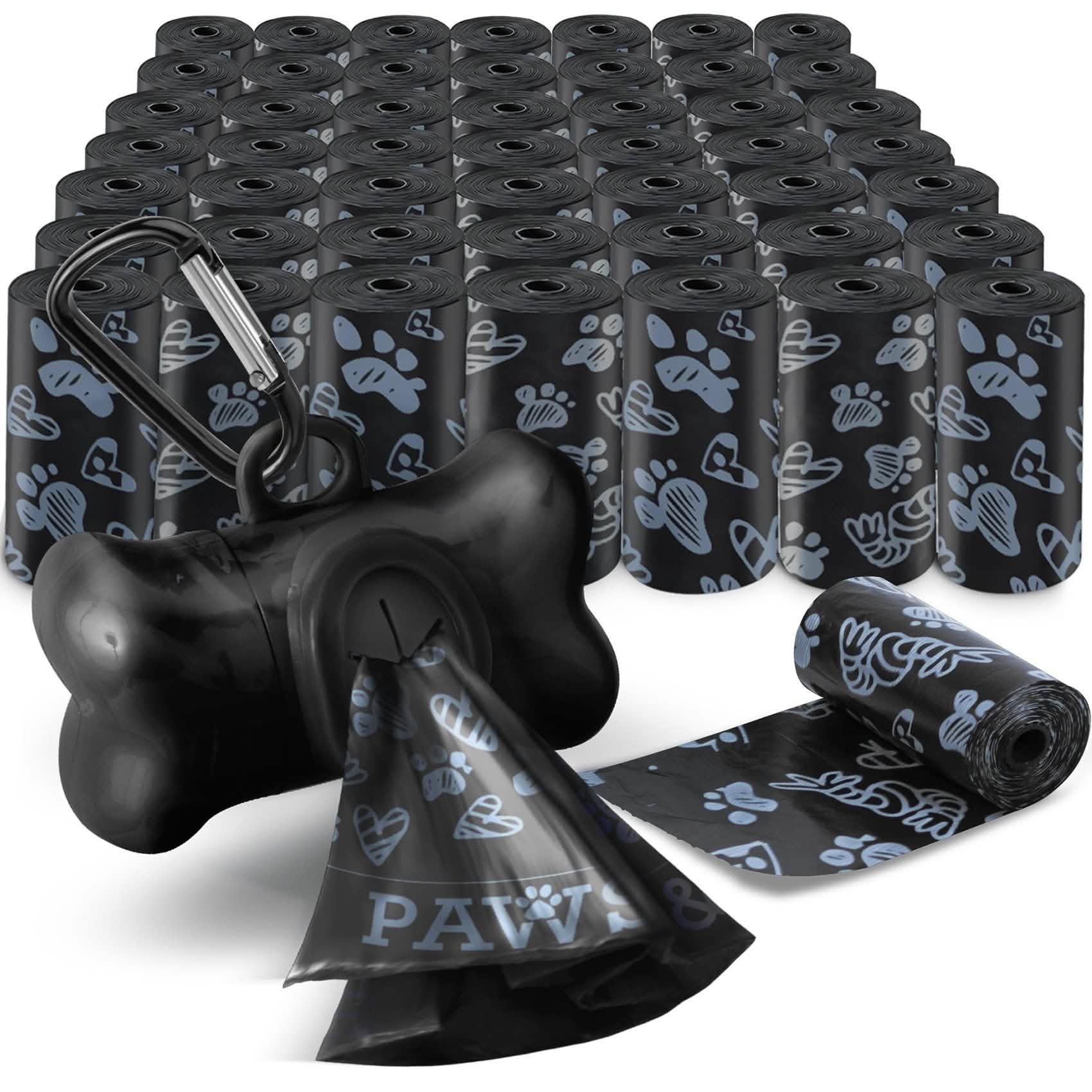 Paws & Pals 1000 Pet Dog Poop Black Bags