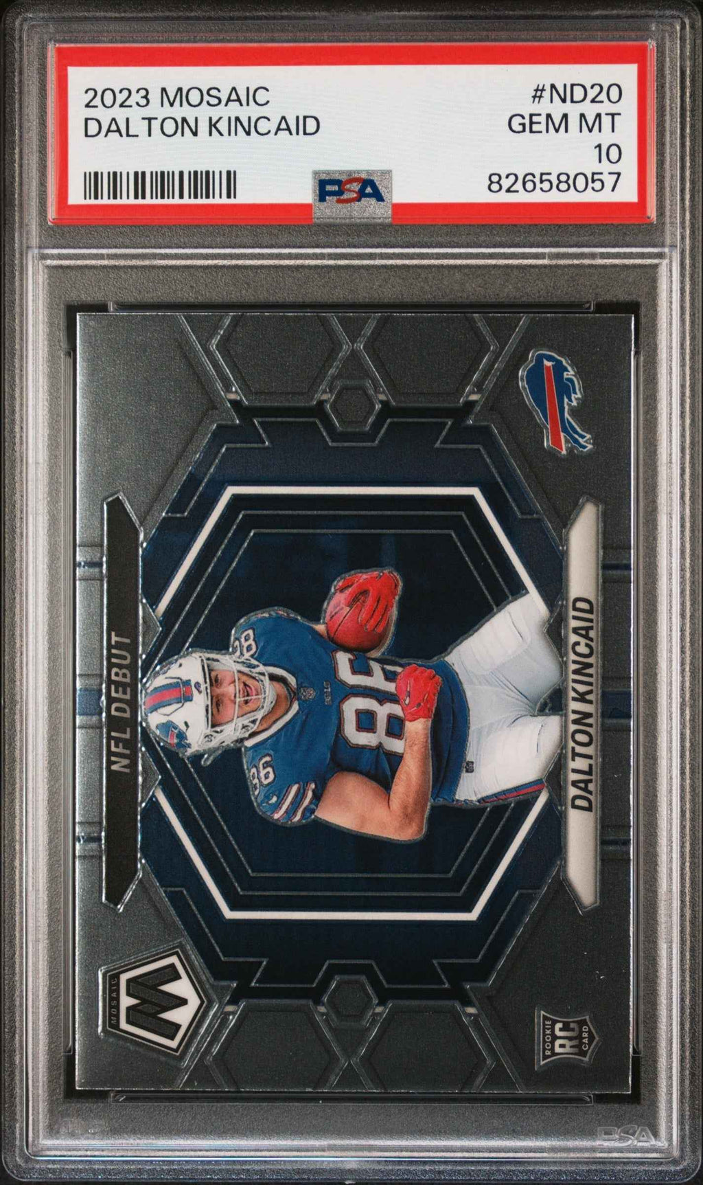 Graded 2023 Panini Mosaic Dalton Kincaid #ND20 Rookie RC Football Card PSA 10 Gem Mint
