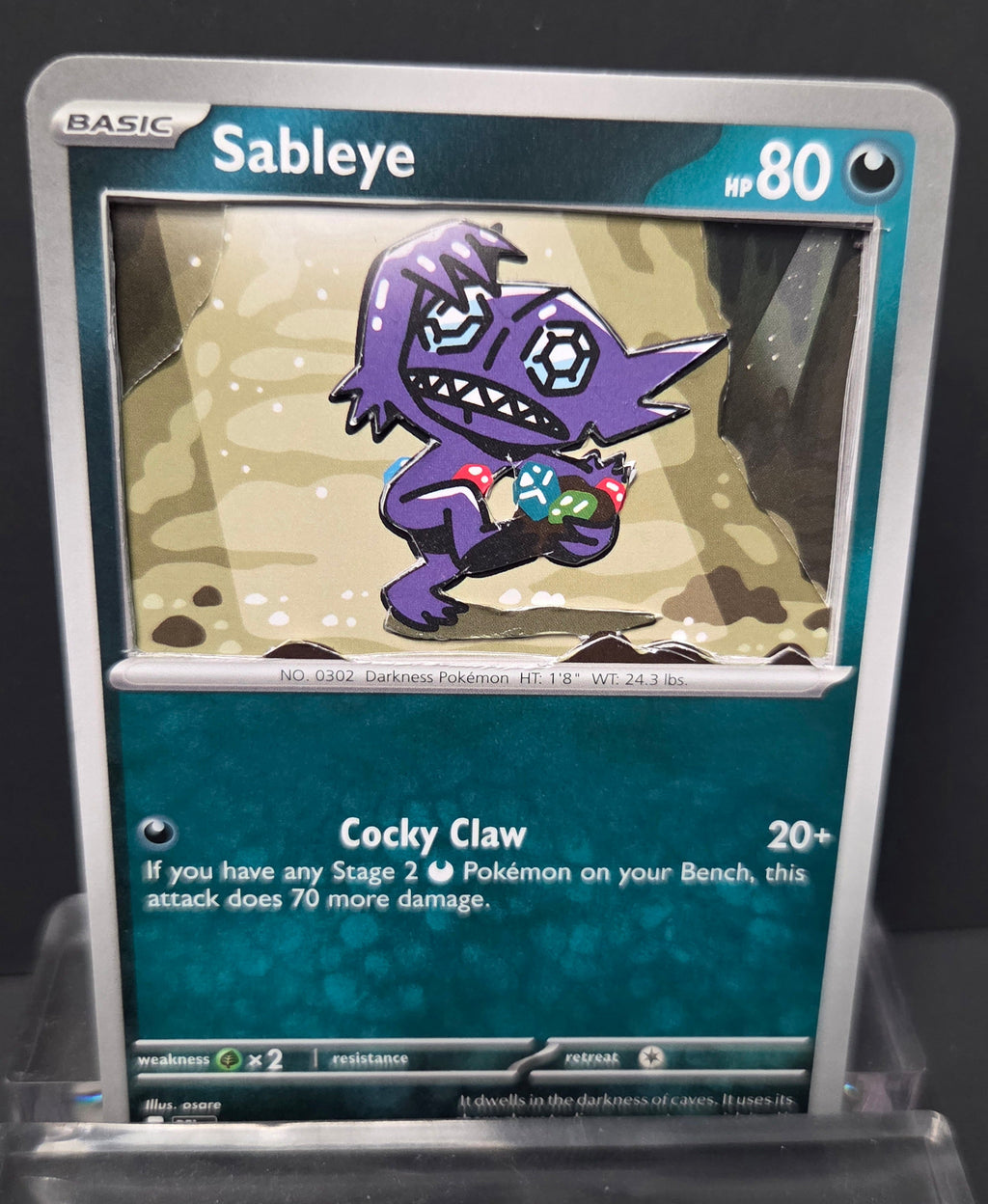 Custom 3D Cut Pokémon Cards - Sableye