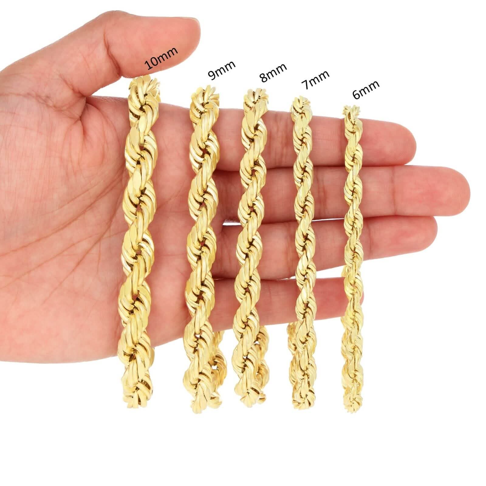 Rope Chain in Yellow Gold - 10mm