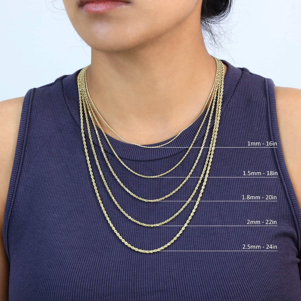 Rope Chain in Yellow Gold - 10mm