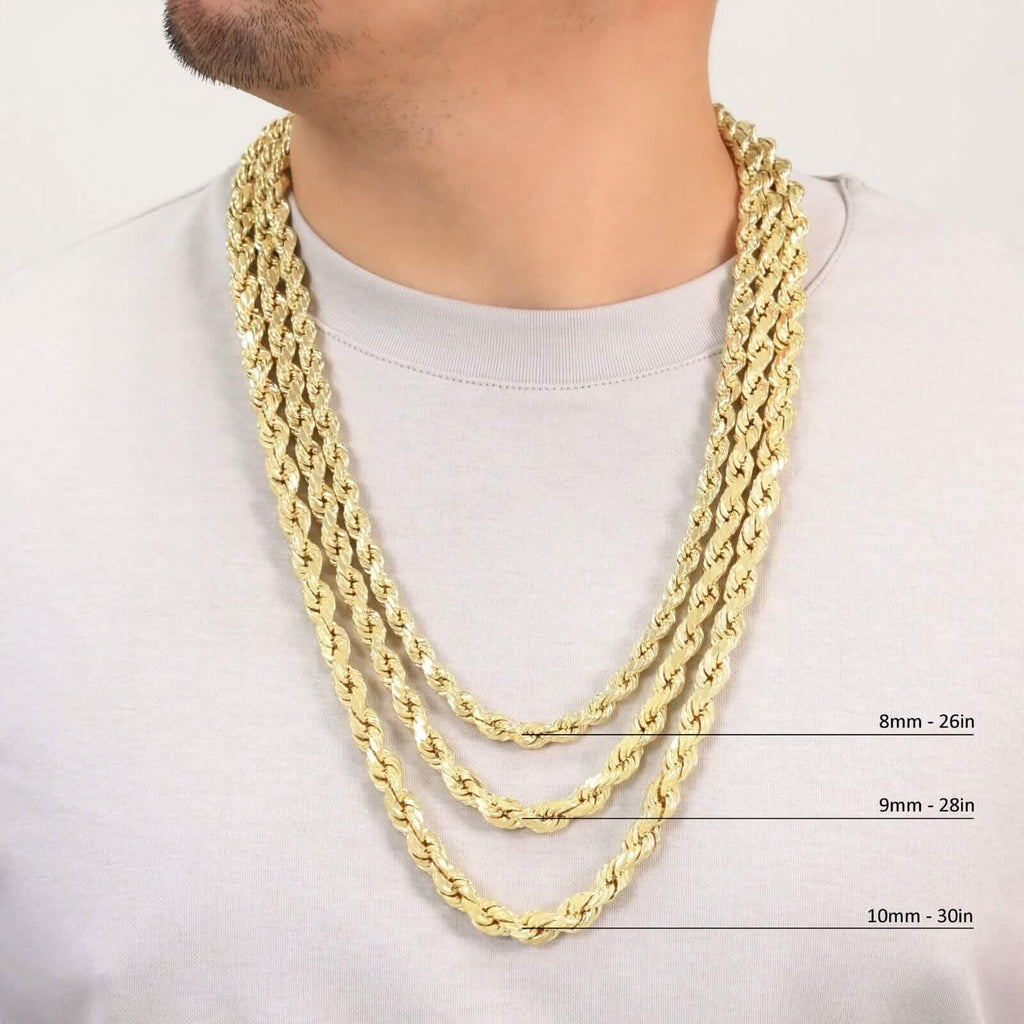 Rope Chain in Yellow Gold - 10mm