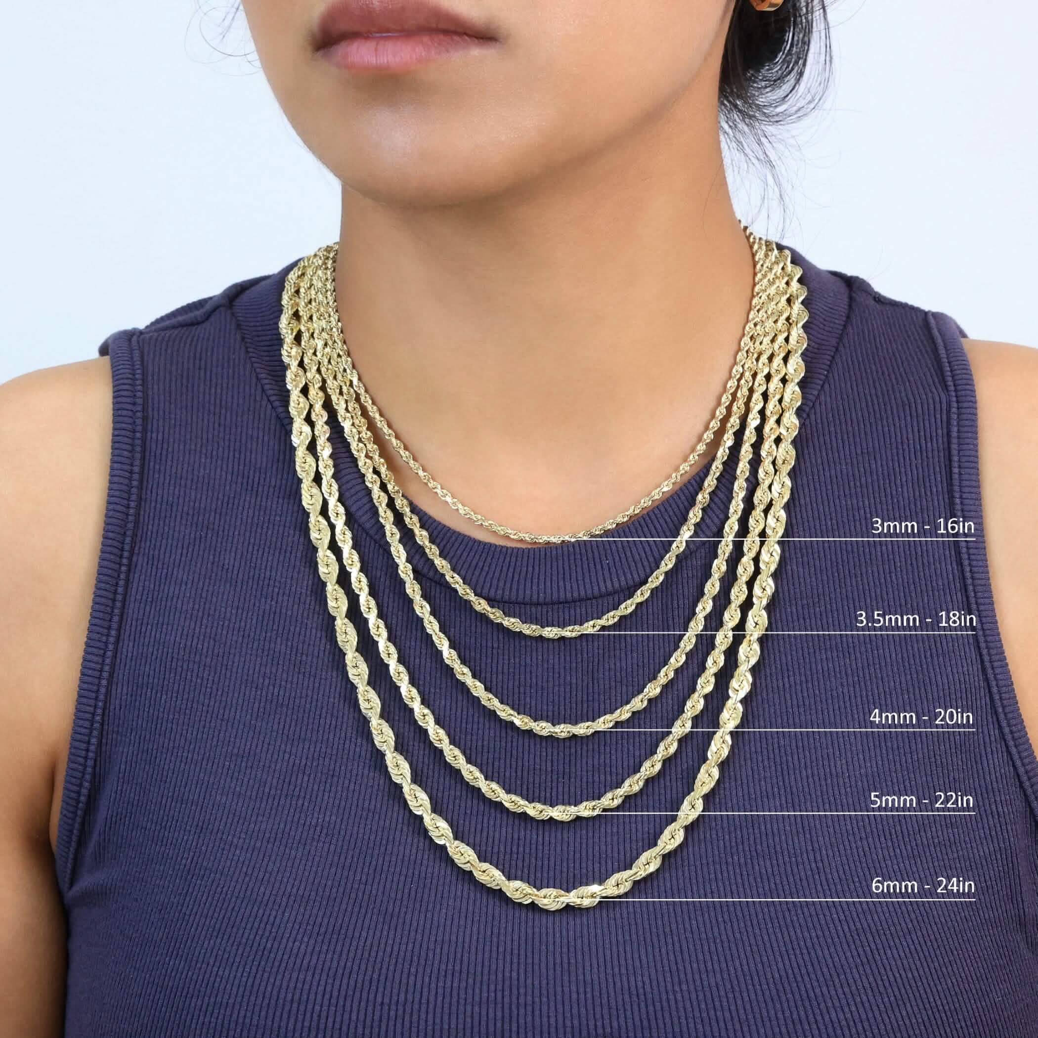 Rope Chain in Yellow Gold - 10mm