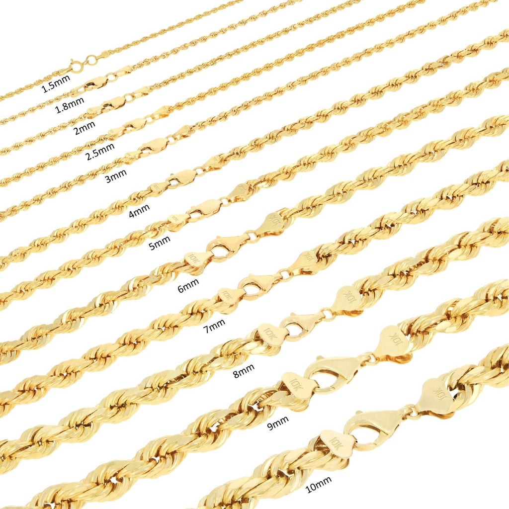 Rope Chain in Yellow Gold - 10mm