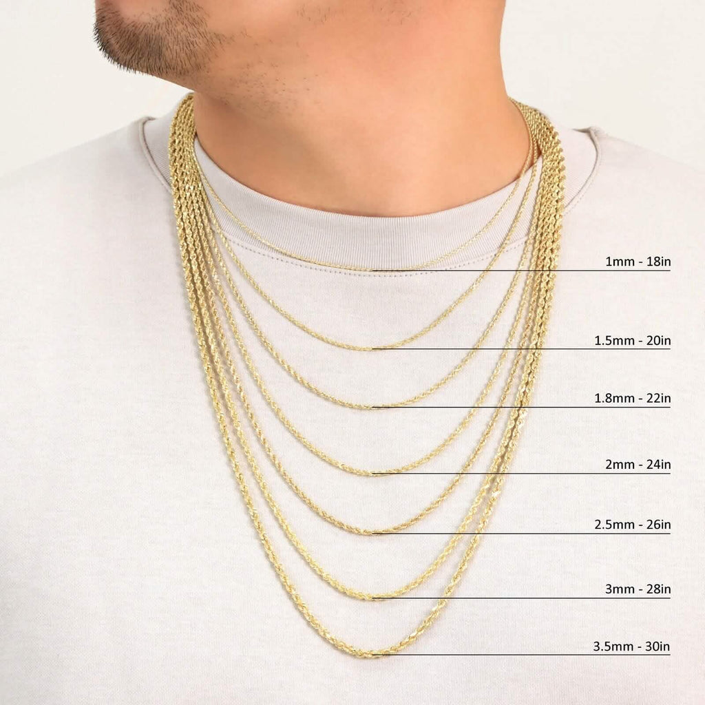 Rope Chain in Yellow Gold - 10mm