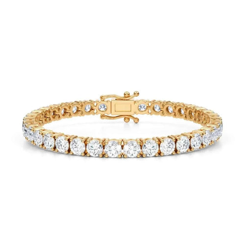 12.50 CTW D VS Round Lab Grown Diamond 7.5" Tennis Bracelet 14k Yellow Gold