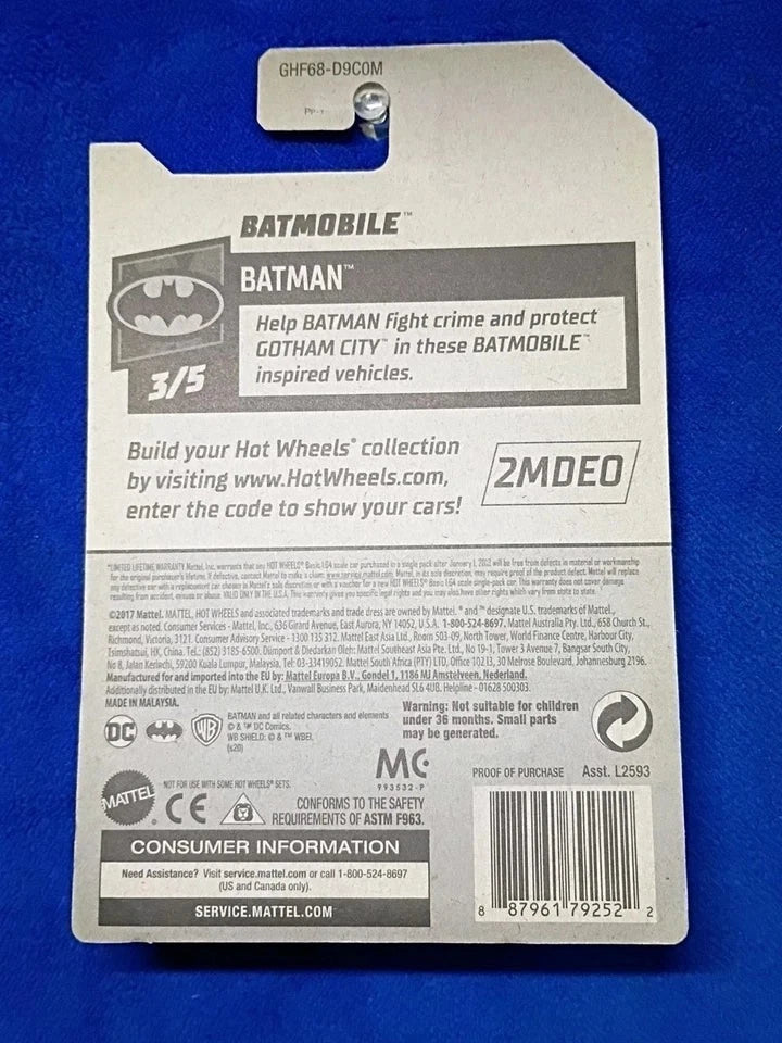 Batman Batmobile Hot Wheels Die-Cast | Classic DC Comics Batmobile Collector's Edition