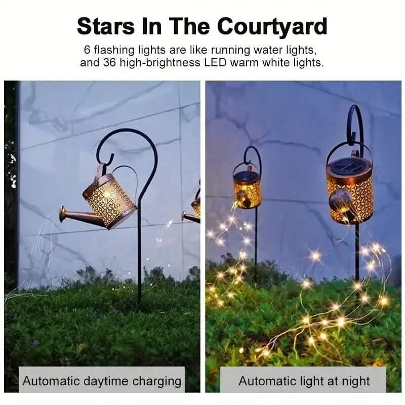Solar LED Watering Can String Lights