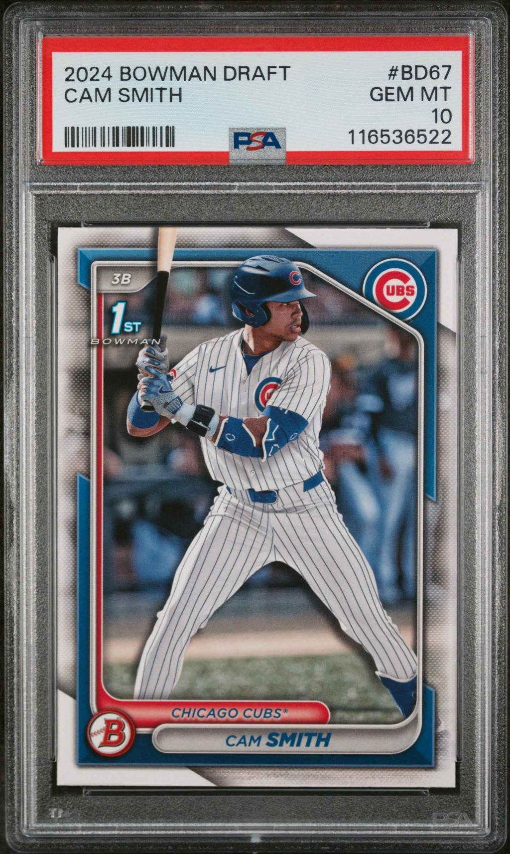 Graded 2024 Topps Bowman Draft Cam Smith #BD67 Rookie RC Baseball Card PSA 10 Gem Mint