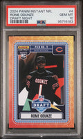 Graded 2024 Panini Instant NFL Rome Odunze #4 Draft Night Rookie RC Football Card PSA 10 Gem Mint