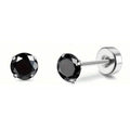 Women's Cubic Zirconia Surgical Stainless Steel Flat Back Earrings