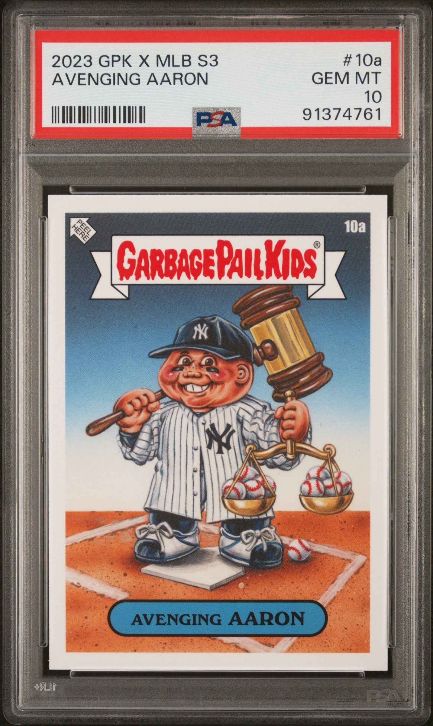 Graded 2023 Topps Garbage Pail Kids Aaron Judge #10A Avenging Aaron Baseball Card PSA 10 Gem Mint